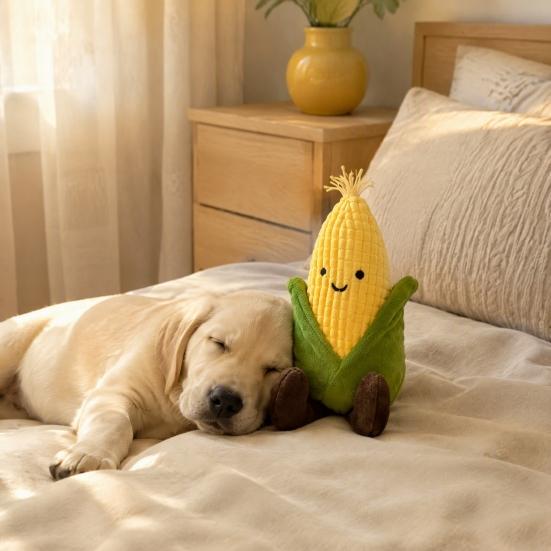 Pet Toys To Reduce Anxiety Plush Corn Dog Toy, Squeaky Stuffed Chew Durable Shaped Toy Soft Puppy Teething for Small Medium Dogs