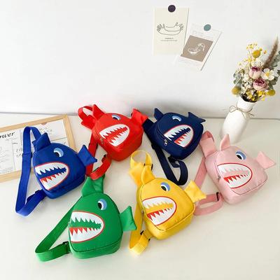 Sac à bandoulière tendance pour enfants, joli sac à bandoulière tendance, sac à bandoulière avec fermeture éclair, sac à dos imprimé requin de dessin animé, sacs de poitrine pour enfants, cartable