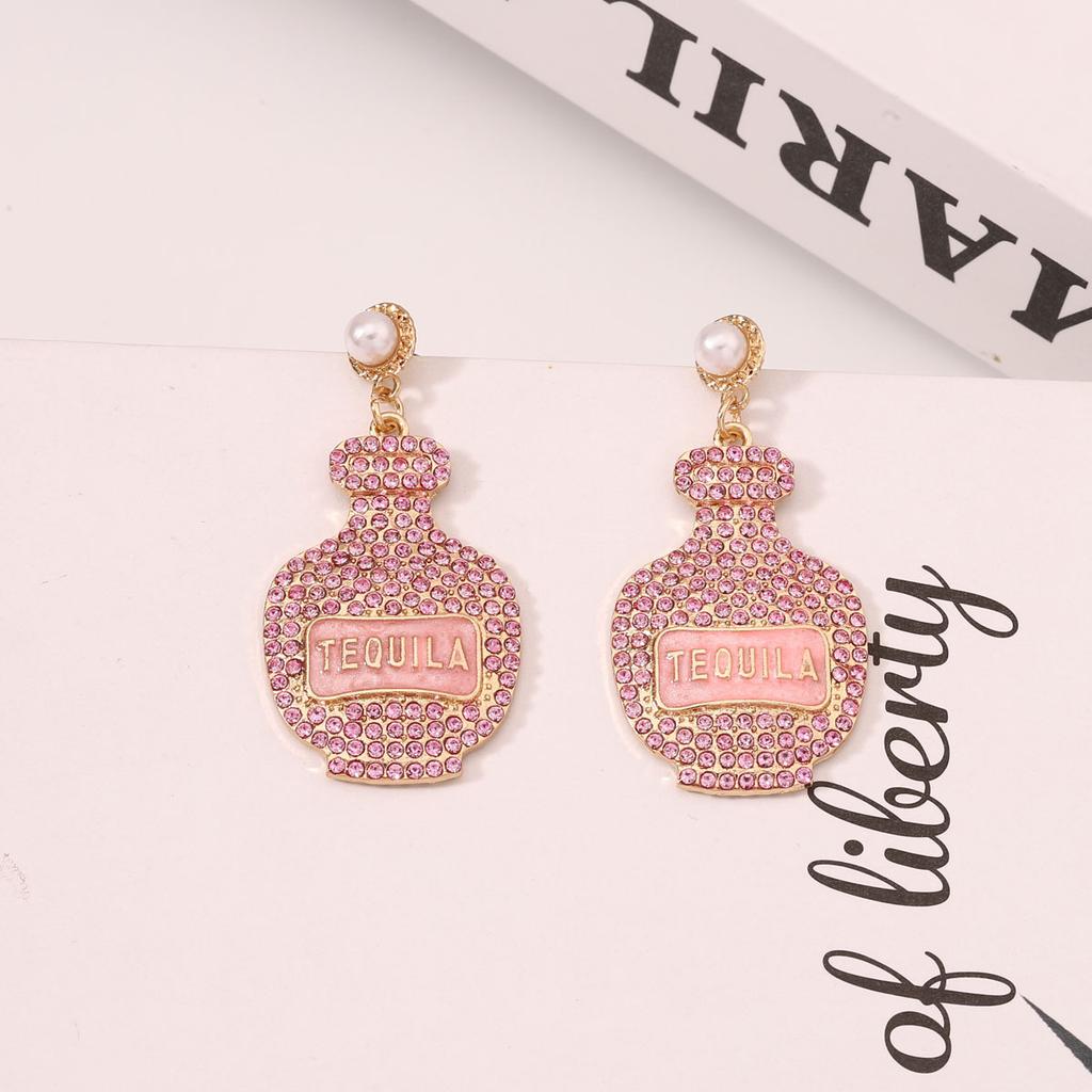 European and American New Exaggerated Diamond-encrusted Kettle Fashion Trend Versatile Temperament Simple Niche Stud Earrings Earrings