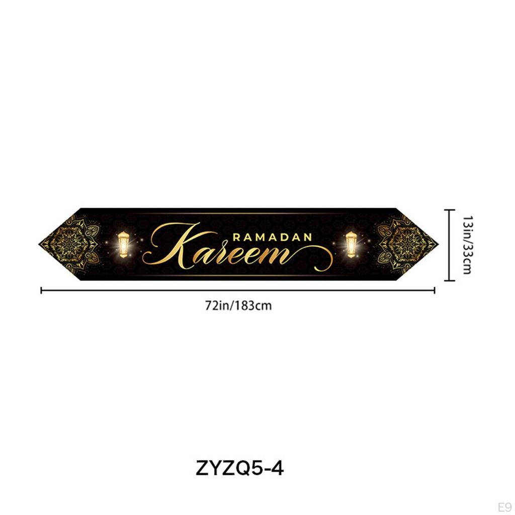 Eid Mubarak Table Runner Moon Mosque Star Ramadan Runners for Dresser