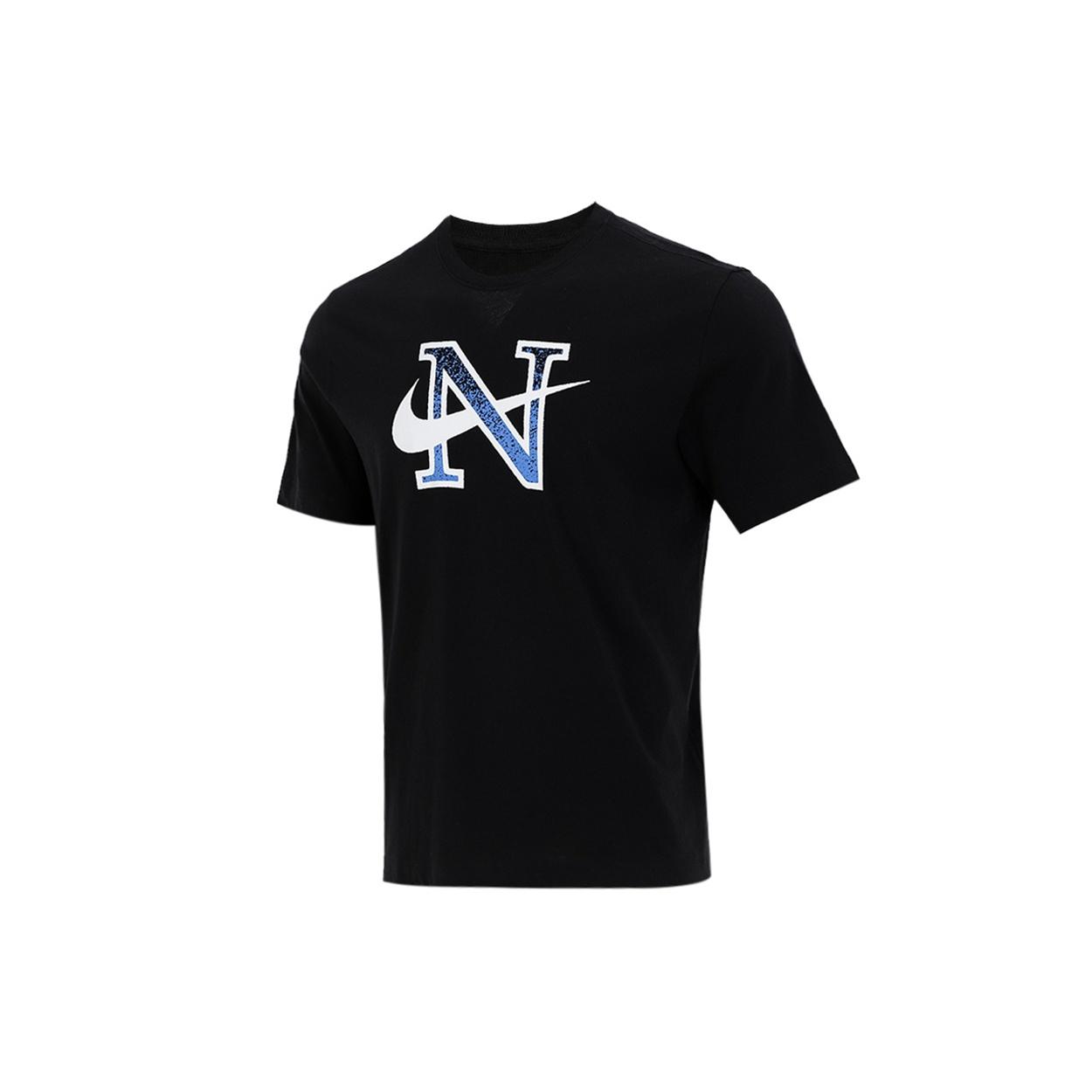 Nike Alphabet Logo Athleisure Casual Sports Breathable Short Sleeve Black Men s DJ1412-010 S