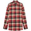MO&Co. Women's Loose Fit Plaid Frayed Cotton Shirt