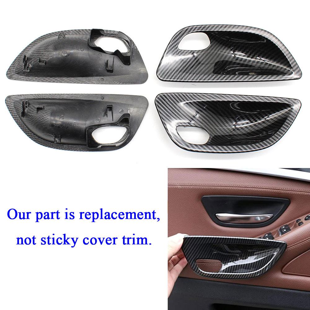 Fibră de carbon, mâner de deschidere a ușii, stânga, dreapta, panou, capac, panou de înlocuire pentru BMW Seria 5 F10 F11 520i 523i 525i 528i