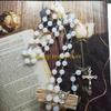 F26C Acrylic White Luminous for Cross Rosary Necklace Hanging Pendant for Women Men Praying Meditation Gift Supplies