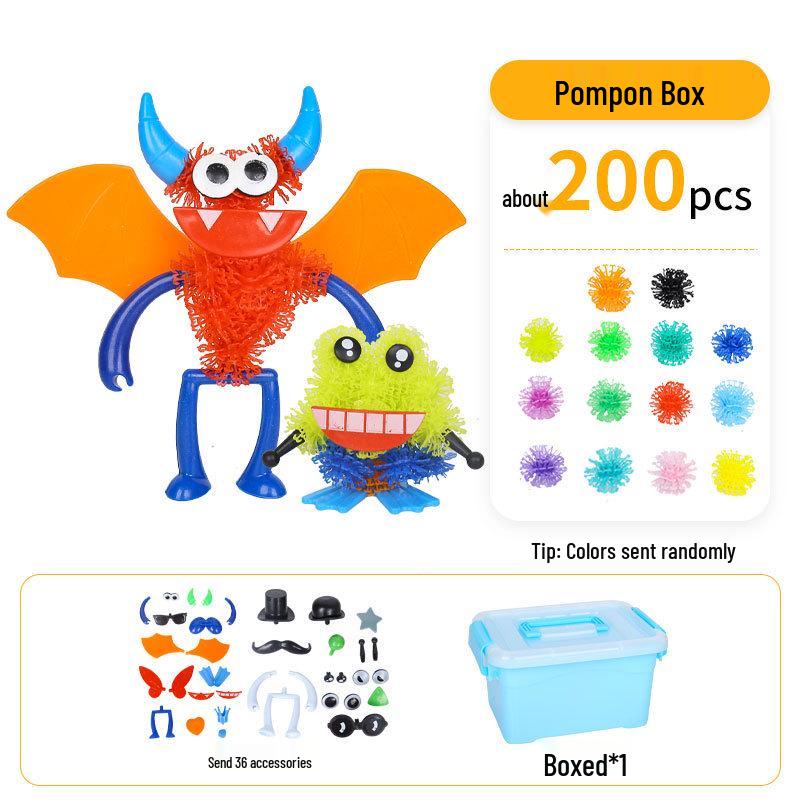 Upgraded Puffy Squeeze Ball: Double Hook DIY Puzzle Toy for Early Childhood Education
