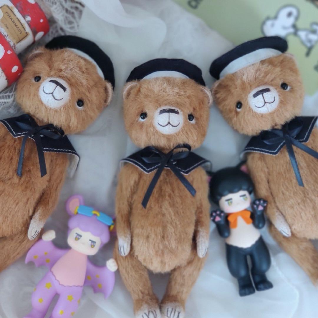 

[USED] Plush teddy bear, bear, bear, overseas artist, handmade, navy bear