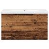 Bathroom Vanity with Built In Basin Rustic Wood Look