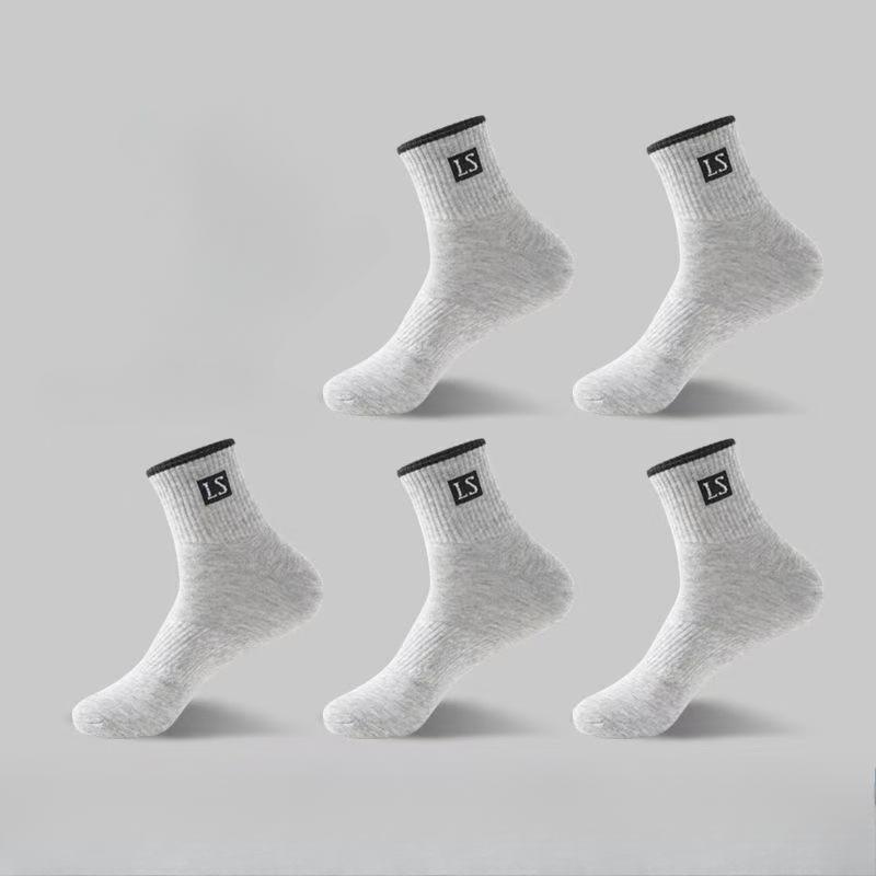 Herren Mid-Tube Socken - 10 Paar, Bequemes Material mit Buchstabenlogo für Sport und Freizeit, Erhältlich in mehreren Farben