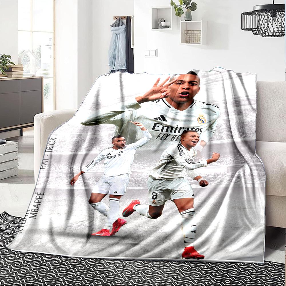 Star Player Kylian Mbappé Blanket Comfortable Suitable for Chair Bed Seaside for All Occasions Warmthful Decor Ideal Gift For Birthday Valentine'S Day