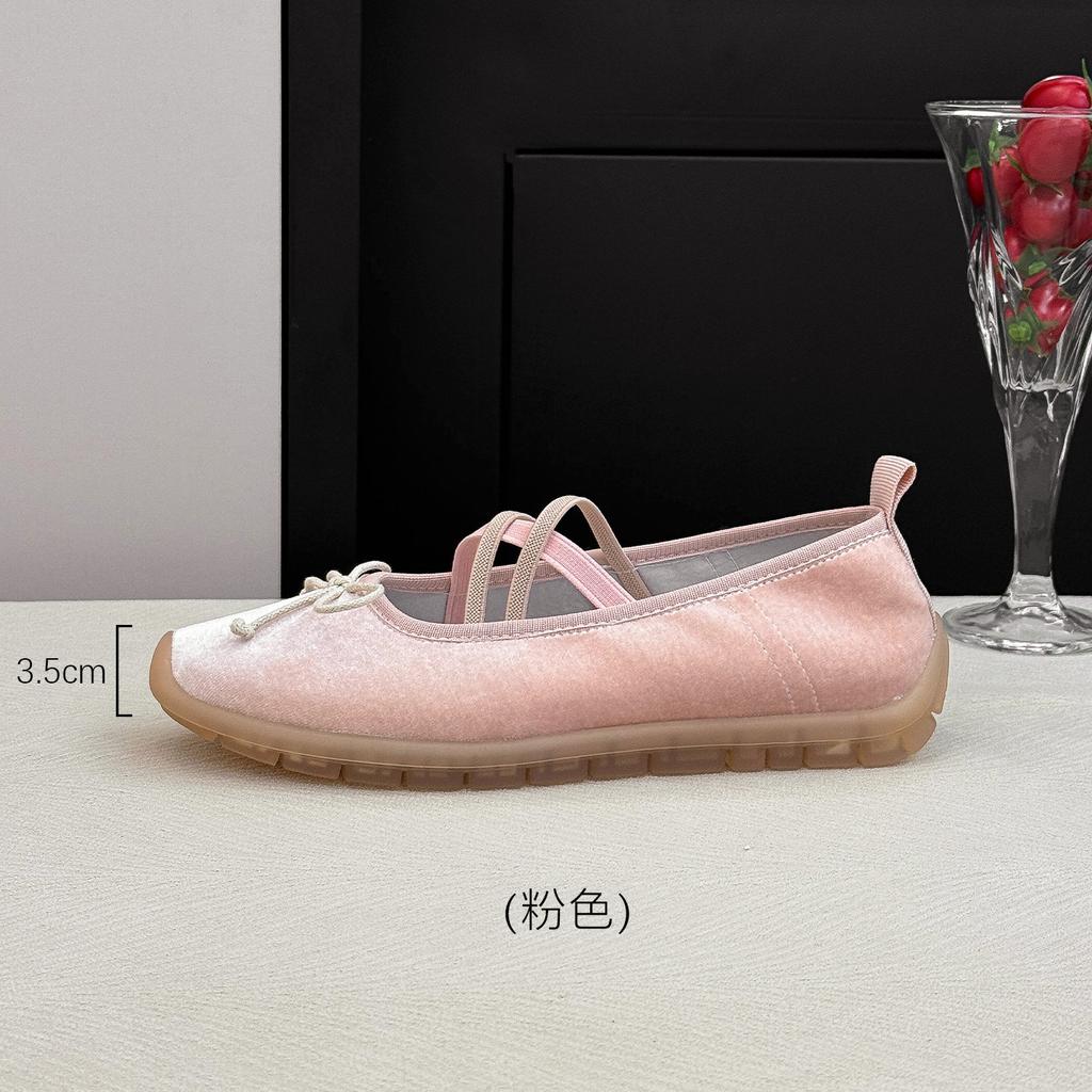 Sheepskin Edition Mary Jane Single Shoes Velvet Crystal Sole Women'S Shoes Fashion Casual Versatile 365