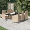 VidaXL Garden Dining Set with Cushions 7 Pcs Dining Furniture Table and Dining Chairs Furniture 3099441
