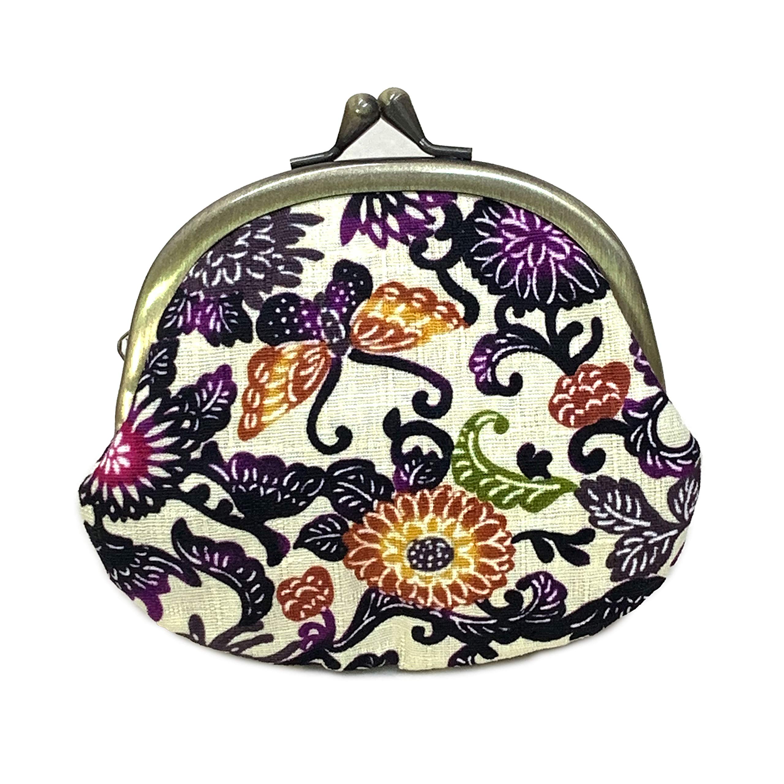 

Kubakasaya Women s Bingata Coin Purse, Okinawa Souvenir, Large, Cream