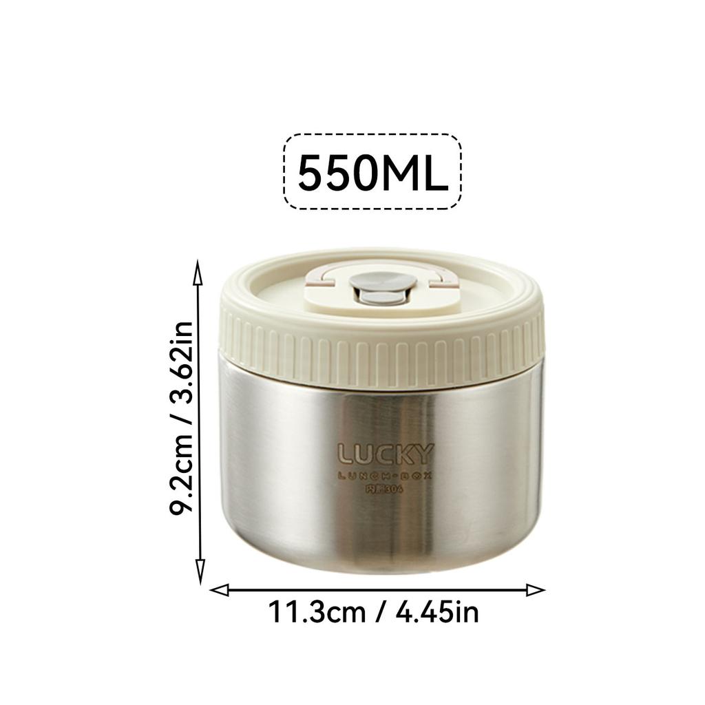 304 Stainless Steel Vacuum Thermal Lunch Box With Handle Portable Leak Proof Insulated Bento Box For Students Adults