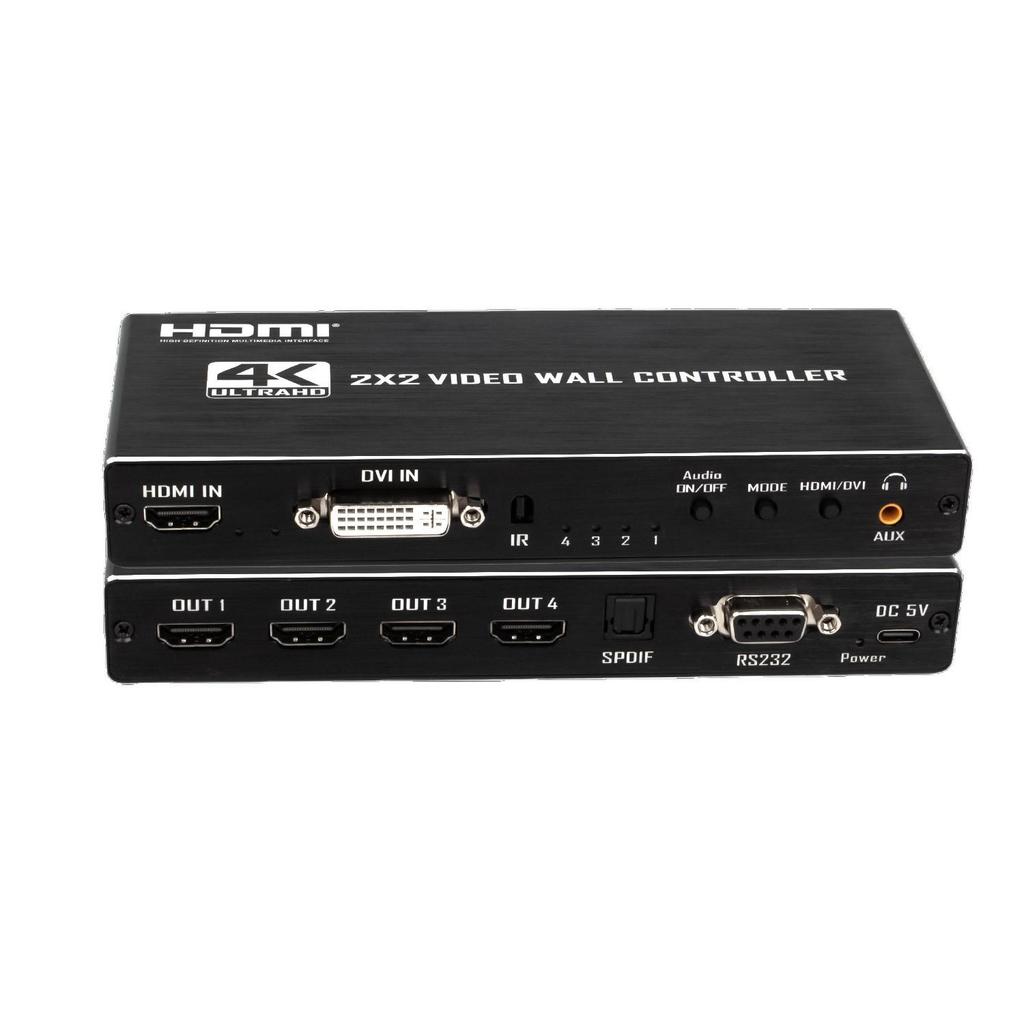 HDMI 1-to-4 Video Screen Stitcher: Seamlessly Merge Four Monitors into One Display.