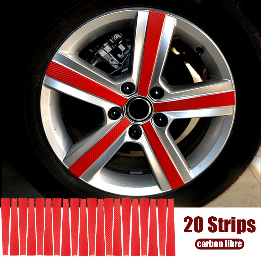 20 Teile/satz Auto Auto Styling Aufkleber Aufkleber Carbon Fiber Kratzschutz Film Radnabe Felge Zubehör für VW Volkswagen Golf 7