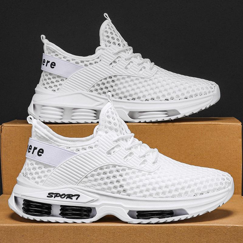 

Men s sandals men s shoes summer new outer wear large mesh hollow sports leisure youth hole shoes trend 44 білий