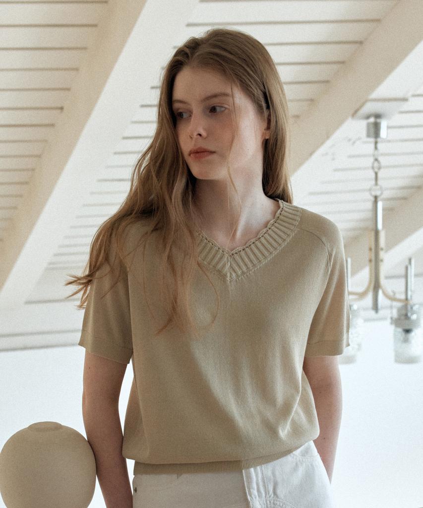 YUPPE Round Lace Knit_Light Khaki