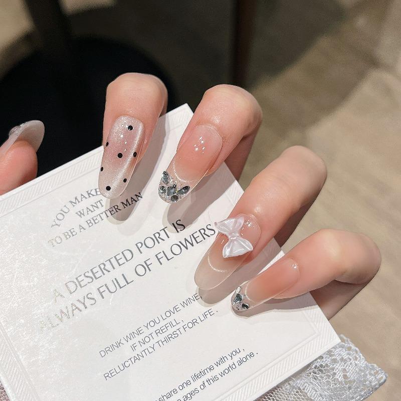 Cat's Eye Wearing Nail Pure Hand-made Nail Piece Fake Nail Wearing Nail Piece Advanced Sense Thin Dog Long