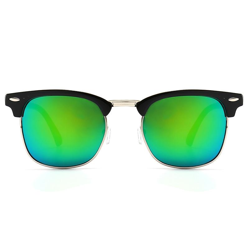 Classic Sunglasses Retro Rice Nail Half Frame Sunglasses Trendy Film Reflective Glasses Toad Glasses Sunglasses