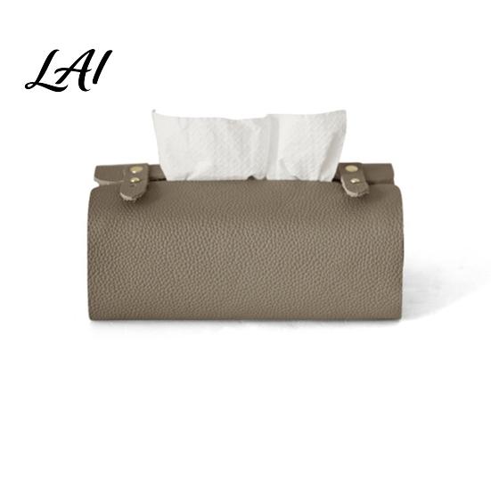 Portable Tissue Storage Bag Faux Leather Box Minimalist Napkin Holder for Living Durable Reusable Dispenser Room Desk Decorative Cover Facial