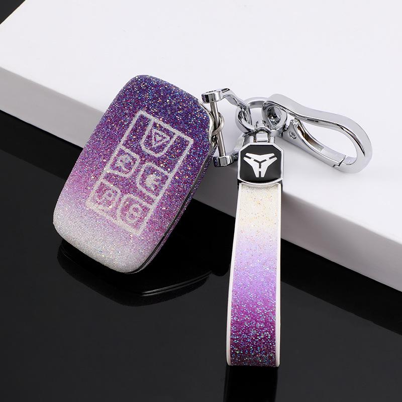 Range Rover & Jaguar Car Key Case with Diamond-Studded Buckle for Evoque, Velar, Discovery, Freelander, XFL, XEL