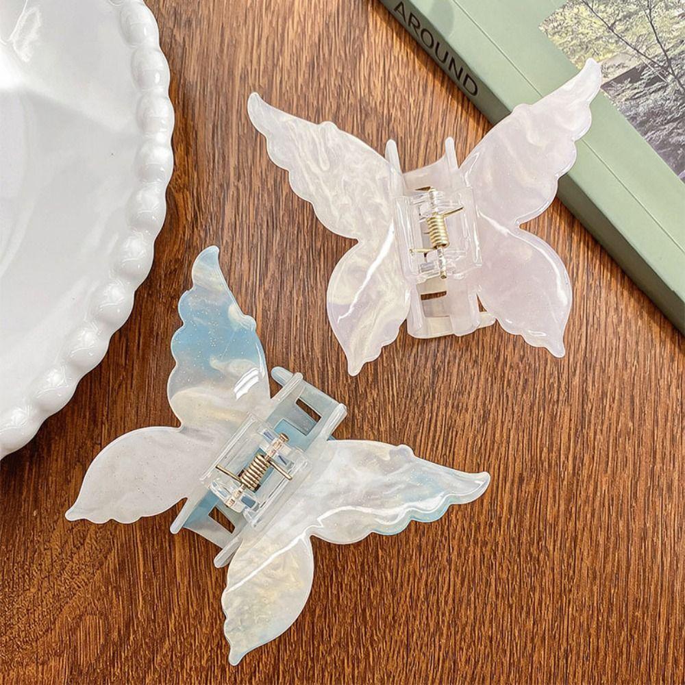 Gradient Color Butterfly Hair Clip Color Changing Large Shark Clip  Female