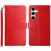 For Samsung Galaxy S25 FE Case Y Shaped Lines Imprint Leather Phone Cover