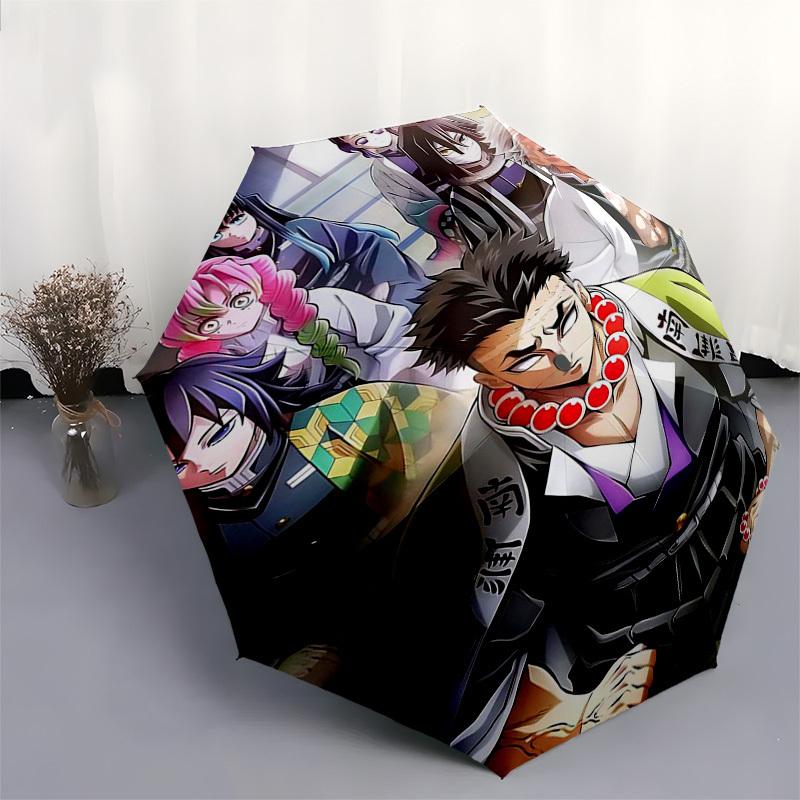 1pc Jujutsu Kaisen Characters Automatic Opening Umbrella - Portable 3-Fold Design with 8-Bone Iron Frame - Outdoor for Fans, Travelers, Daily Use - Pe