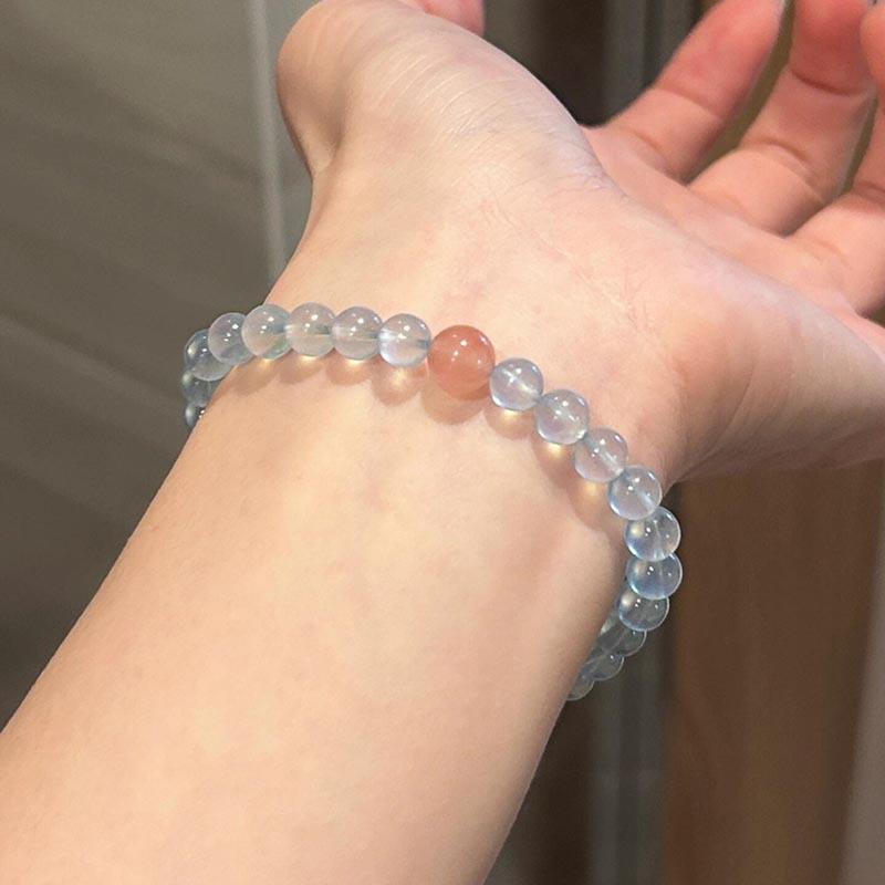 Sun stone amethyst beaded bracelet simple design crystal bracelet high-end fashion versatile jewelry