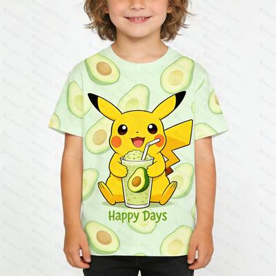 Pokemon Children's T-Shirt Pikachu Squirtle Print Boys Girls CasualTops Summer Short Sleeve Tees Kids Fashion Woman Clothing