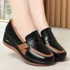 Spring Summer Autumn Non-slip Wedge Heel Lightweight and Comfortable Mother's Shoes Casual Leather Shoes Work Shoes