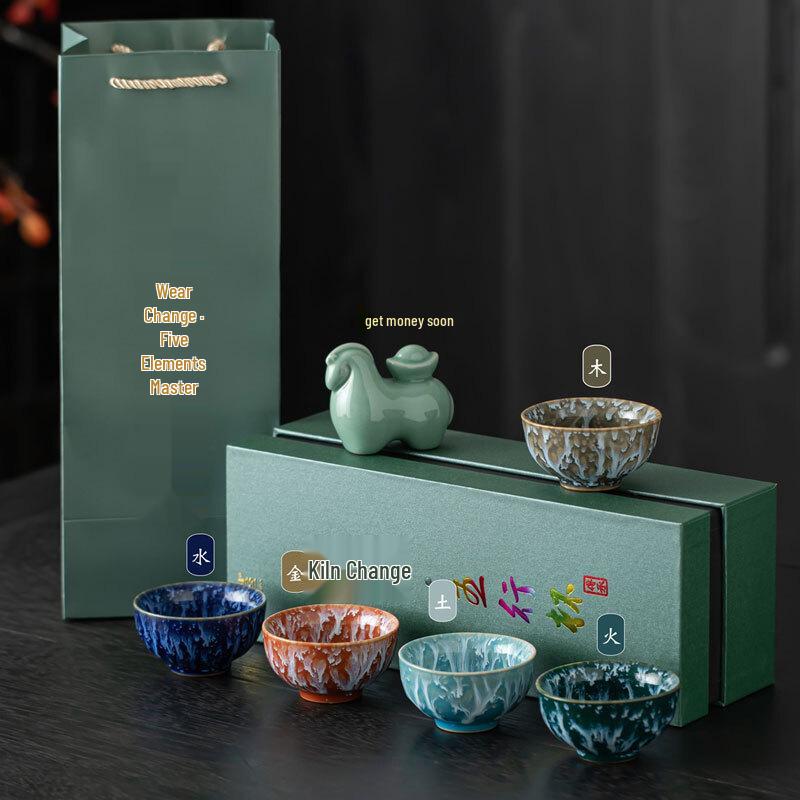 Wenmo WMWC01 Fortune Five Elements Teacup Gift Set
