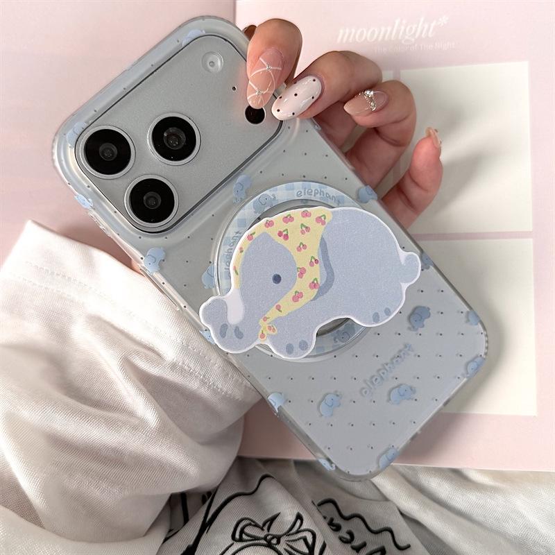 Cartoon Cherry Elephant Magnetic iPhone Case for iPhone 17/16 Pro Max/15/14