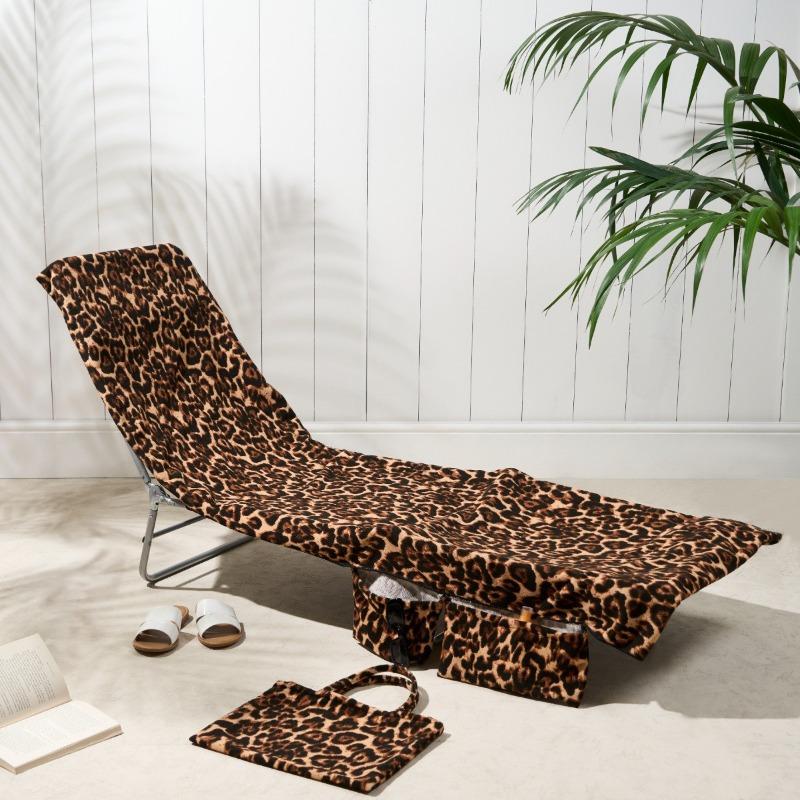 Absorbent Pool Lounge Recliner Chair Cover Beach Chair Cover Quick-drying Microfiber Beach Towel Outdoor Towel with Handbag