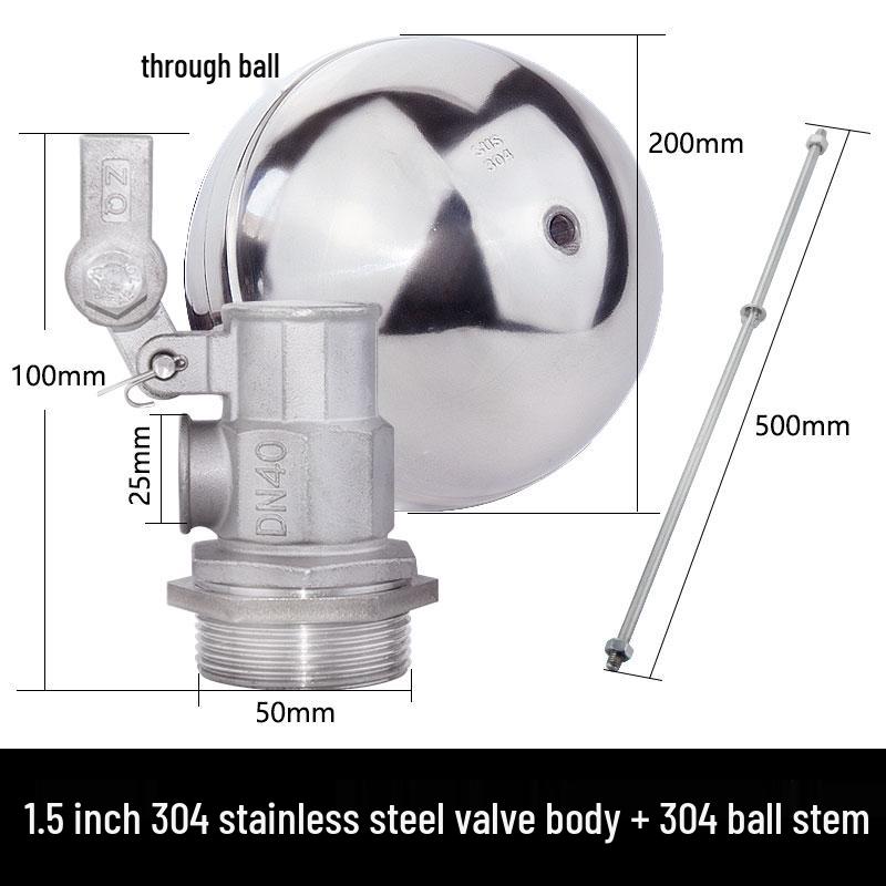 304 Stainless Steel Float Valve Water Level Controller for Tank/Tower, DN50 4-Point Inlet.