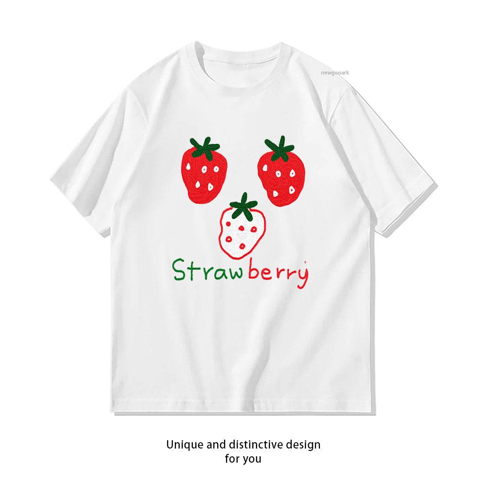 

strawberry tshirt Women Unisex Casual cotton graphic t shirts Adult streetwear camisetas tops tee Shortsleev S