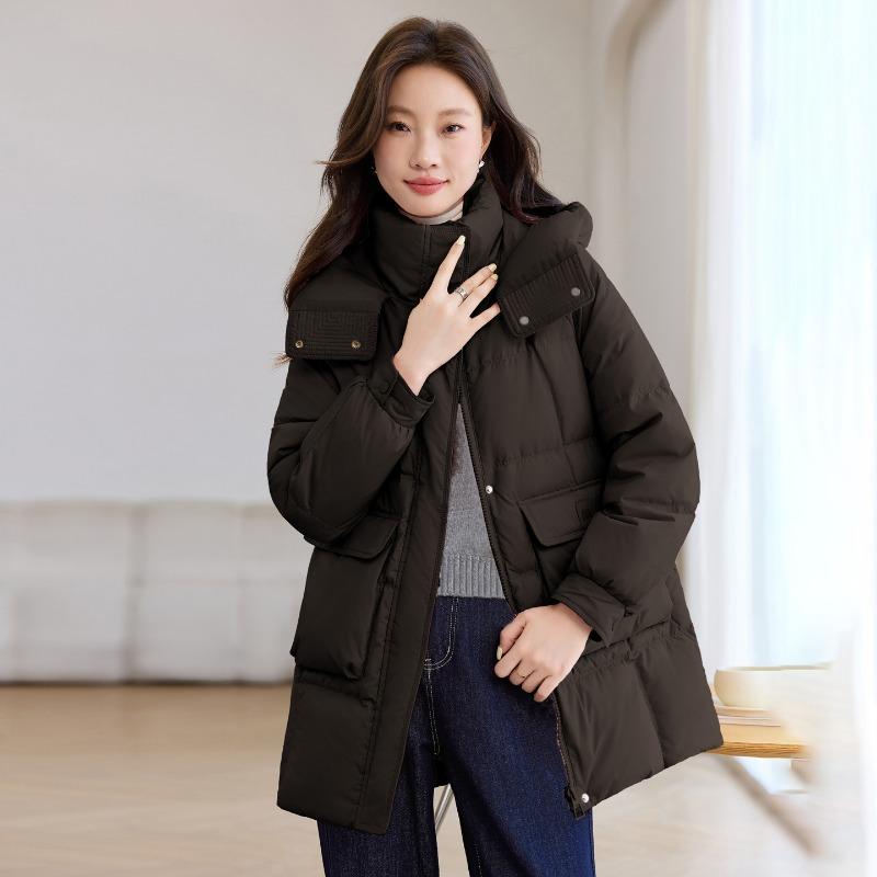 Hooded Cotton Clothes Women's Winter New Small Medium and Long Fashion Warm Loose Sports Cotton-padded Coat