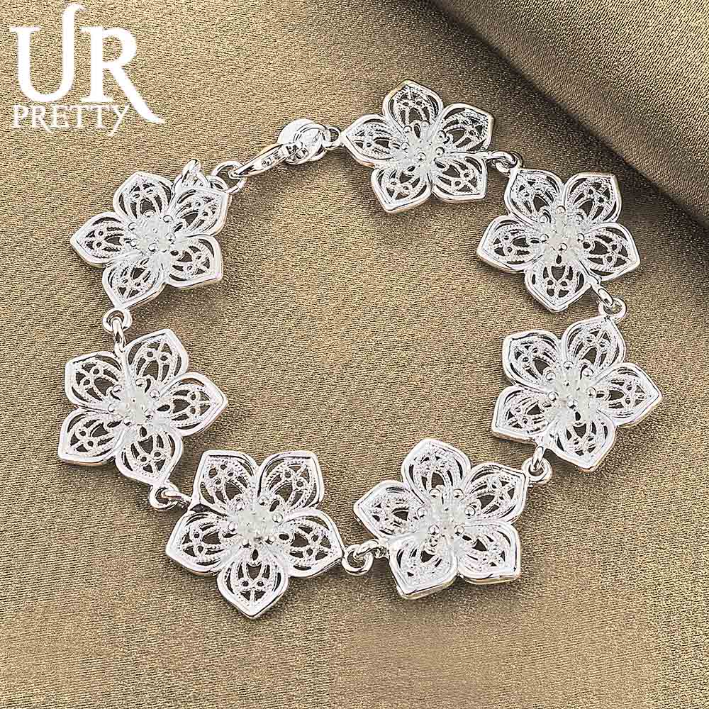 

Браслет из семи цветов из стерлингового серебра 925 пробы, модные свадебные украшения 20CM