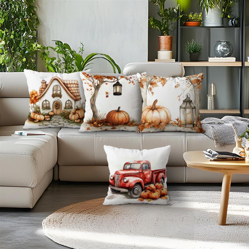 Autumn Decoration Painting Cushions Pillowcase Printed Polyester Throw Pillow Cover Decorative Sofa Cushion Pillowslip