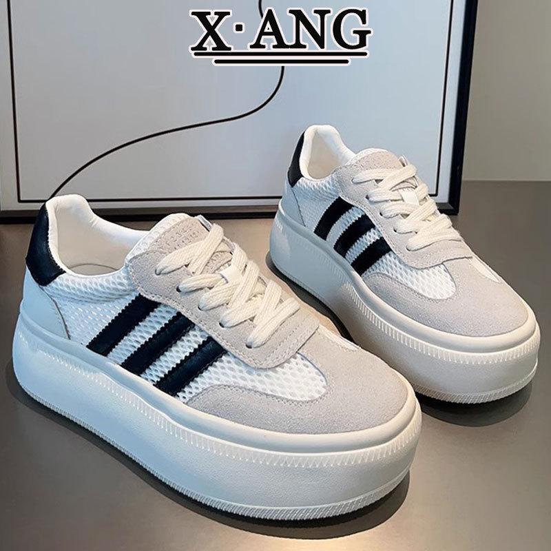 

Mesh breathable summer platform women s shoes leather little white shoes children s German training shoes 2025 new casual sports board shoes 35