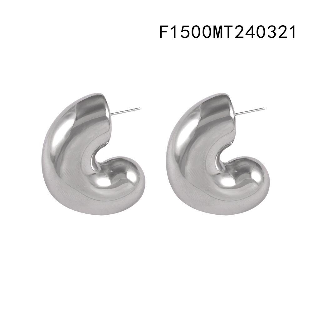Minimalist Geometric Gold-Plated Titanium Steel C-Shaped Stud Earrings
