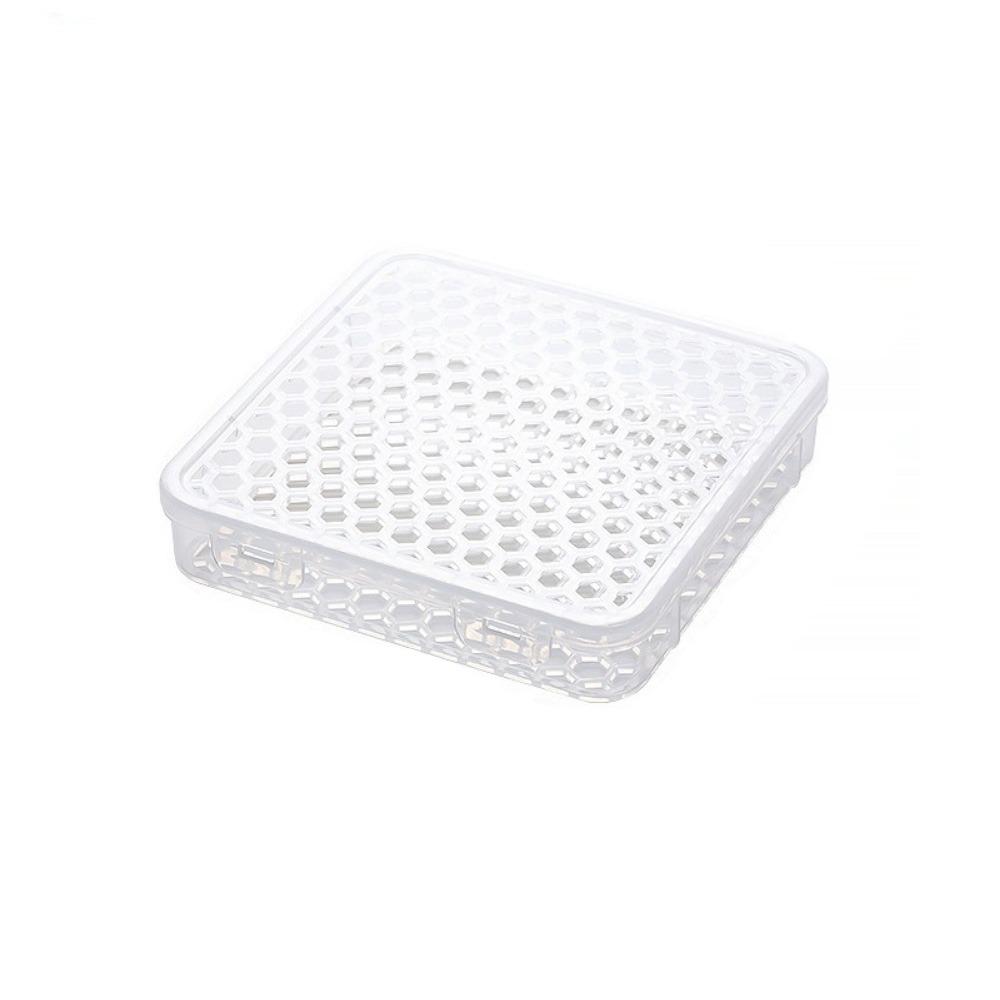 Hollow Out Dishwasher Tableware Cleaning Box Food Grade Tableware Storage Basket  Dishwasher Square Clear