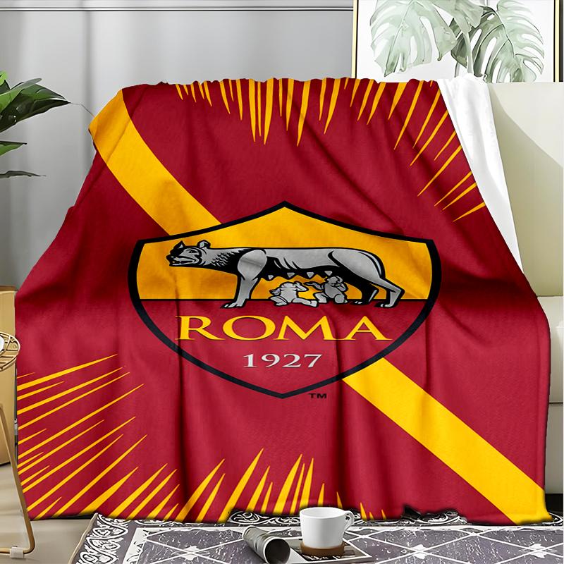 1pz Coperta Morbida in Flanella Stampata Club di Calcio Lupa di Roma per Camera da Letto Adulti Soggiorno Divano Campeggio Viaggio Regali per Fan Regali di Natale