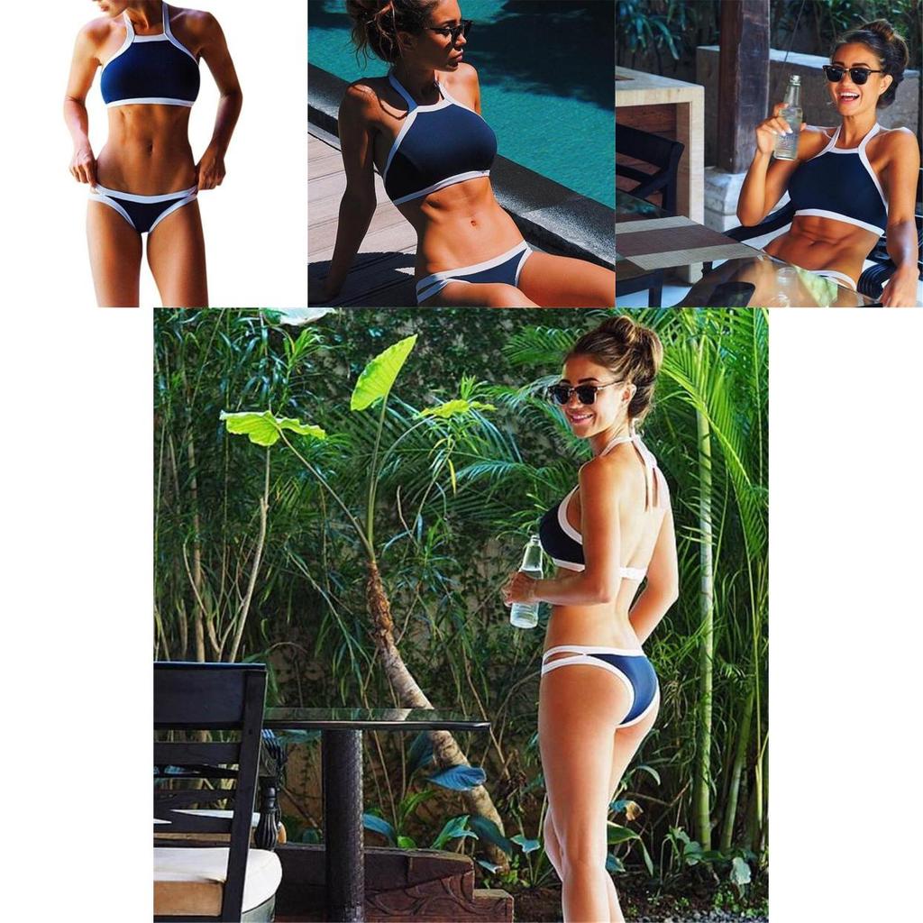 Elegant Summer Women Casual Swimsuit Push Up Beachwear Bikini With High Padded Waist