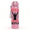 1PC Just A Boy Who Loves Wrestling Silhouette 750ml Color Plastic Sports Water Bottle Leakproof Flip Straw Lid Suitable for Sports Office Home Use