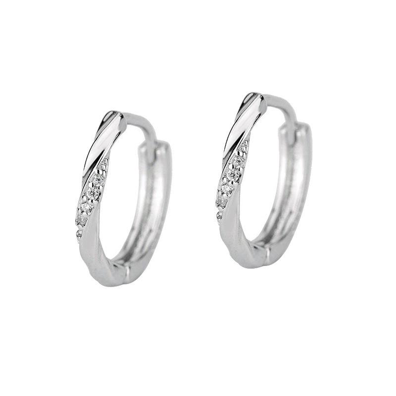Minimalist Mobius Micro Pave Earrings For Women Niche Luxury Light Huggie Hoops Elegant Simple Studs