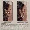 Brown butterfly leopard print glass phone case suitable for Samsung Galaxy S26 S25 S24 S23 S22 S21 S20 FE/Ultra/Plus dustproof