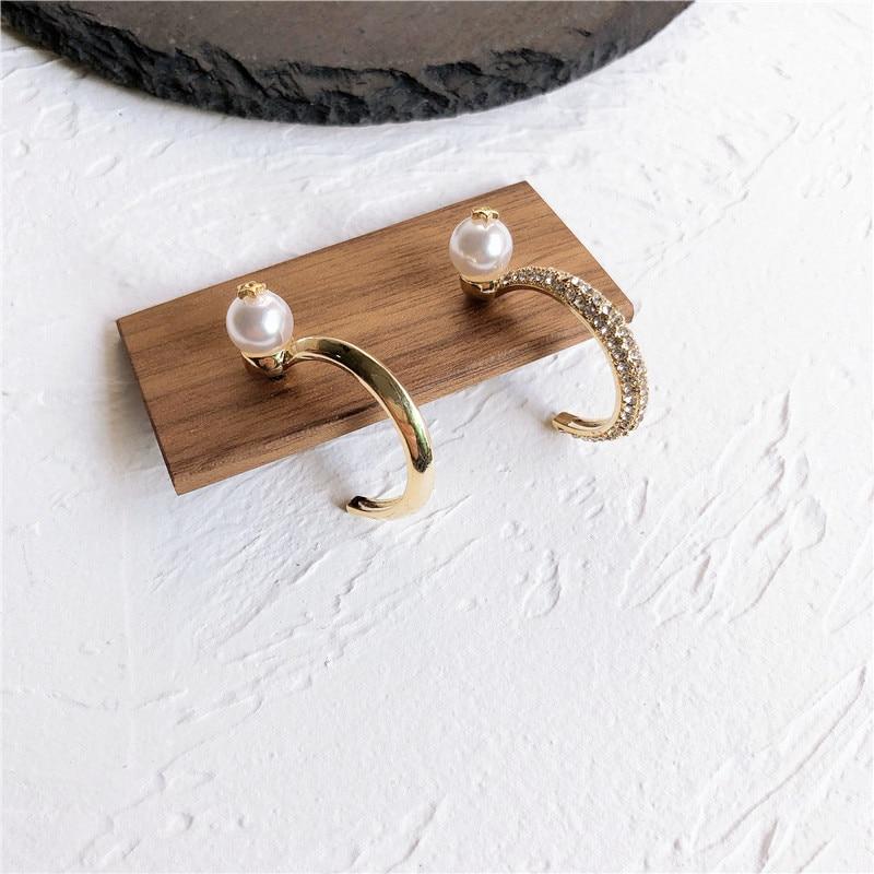 Simple Fashion C Shaped Pearl Earrings For Women New Korean Style Earings Jewelry Wholesale