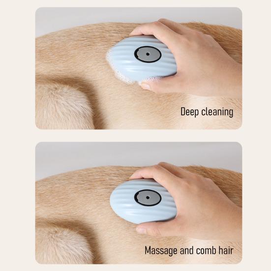 4-In-1 Pet Grooming Brush Dog Shedding Brush with Water Spray Soft Silicone Teeth Pet Massage Comb for Cats Dogs Bathing Grooming Hair Removal