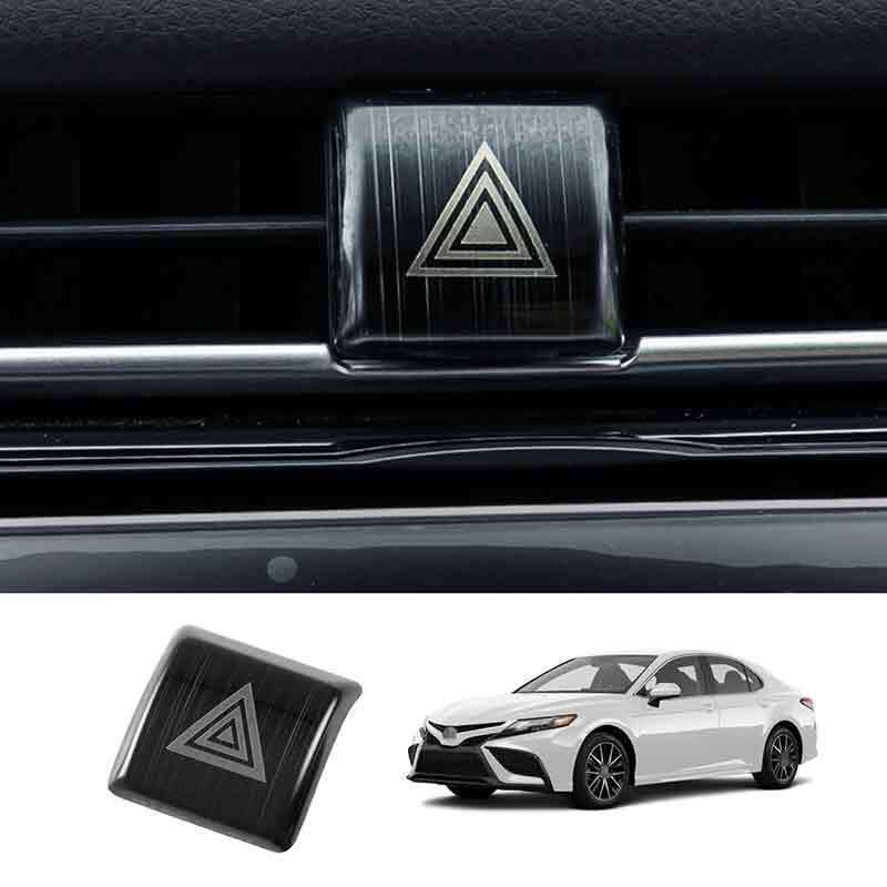 Black Titanium Mergency Light Switch Control Trim For Toyota Camry 2018- 1pc
